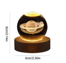 3D krystalkugle med LED-lysbase i træ