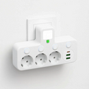 VoltNest - Stikdåse med 3 stik, USB og USB-C porte