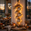Pumpkinlit - Oplyst Græskarkrans med Integrerede LED-lys
