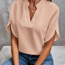Lorelai - Dame kortærmet bluse med V-hals
