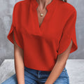 Lorelai - Dame kortærmet bluse med V-hals