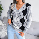 Argyle V-hals sweater med tidløs stil
