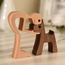 FurryFriend - Håndlavet træskulptur hund og menneske