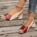 Sophia - Peep-toe sandaler med lav blokhæl