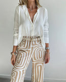Elena - Dame bukser med elegant printdesign