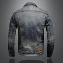 Elias - Denimjakke med lynlås og knaplukning i robust denim