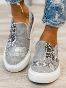 Olivia - Slip-on sneakers med leopardprint og farveblok