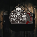 Spookora – Halloween Dørskilt med Uhyggeligt Græskar-, Kranie- og Heksedesign