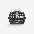 Spookora – Halloween Dørskilt med Uhyggeligt Græskar-, Kranie- og Heksedesign