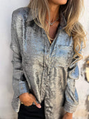 Arina - Dame afslappet reversskjorte Arina i ruskindslook
