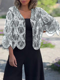 Olivia - Casual cardigan med V-hals og halv ærme