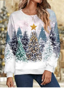 Lily -Glitrende top med gradient-effekt og snefnug-detaljer