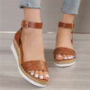 Sophia - Sandaler med justerbar ankelrem og slangeprint