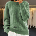 Lyanna kabelstrikket sweater med rund hals