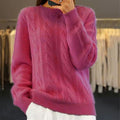 Lyanna kabelstrikket sweater med rund hals